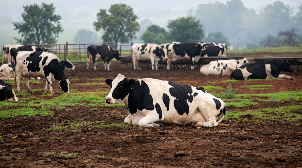 Herd resting on highland ground