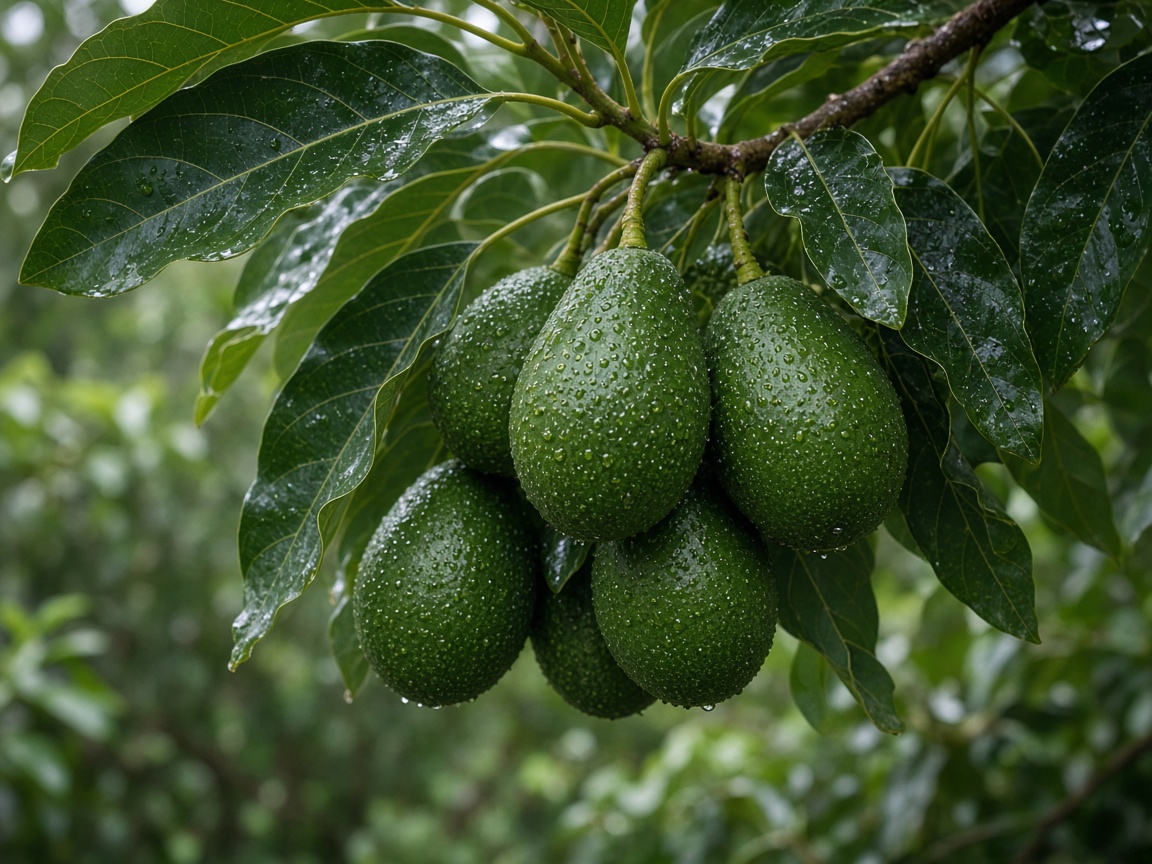 Avocados hanging in the Kagunga orchard, Njombe
